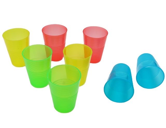 6pc Dinner Set Multiple Colors Plastic Color Plastic Drinking Cup for Kids Bright Color Cups Plastic pp Cup Kitchenware Set