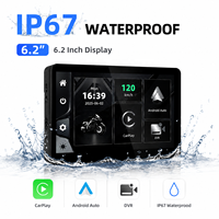 Sistem Navigasi Global Sepeda Motor 6.2 Inci Portabel Carplay dengan Kamera Lensa Ganda dan Screen Mirroring untuk Sepeda Motor Carplay