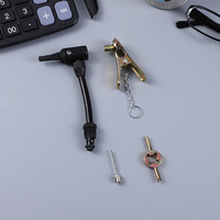 Clé à noyau de valve, aiguille à air avec tuyau d'air, clip de buse d'air, ensemble de gonflage abordable en quatre pièces