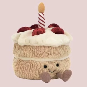 Đồ chơi nhồi bông siêu mềm kiểu Jellycat JC UK 1on1, hình thú xoăn, bánh sinh nhật chim cánh cụt, dành cho độ tuổi 14+ - Product Image 1