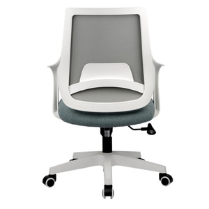 Silla de Oficina Ejecutiva Negra de Gran Tamaño, Respaldo Medio, Giratoria, para Recepción, con Altura Ajustable, Reposabrazos, Moderna, de Malla, en Oferta - Product Image 2