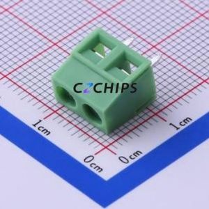 KF127-5.08-2P Screw Terminal Block Through hole Component (THT),P=5.08mm Connector 1x2P 5.08mm Green Through Hole - Product Image 1