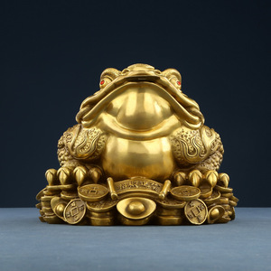 Adorno de sapo de la fortuna de latón, decoración Feng Shui para el hogar u oficina, regalo - Product Image 2