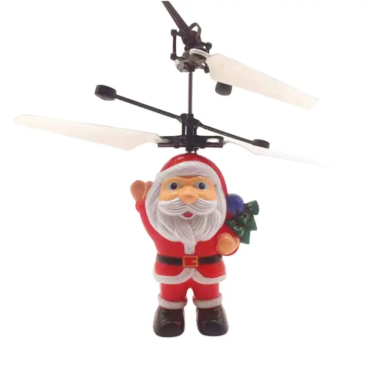 Mainan helikopter induksi Santa Claus, mainan terbang Sensor inframerah terlaris hadiah Natal untuk anak-anak