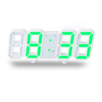 Horloge numérique 3D LED avec minuterie, veilleuse et alarme, pour bureau, maison, salon