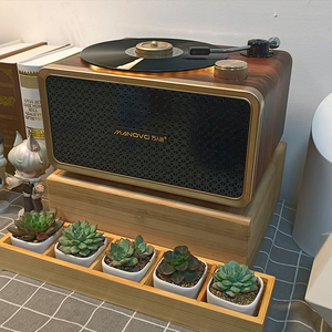 Machine karaoké Manovo <span class=keywords><strong>C1</strong></span> 60W avec structure en bois, 2 micros sans fil et prise en charge du réglage de l'écho Carte AUX/TF/USB/PC - Product Image 6
