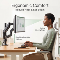 Support de bureau double écran à fixation par pince, rotation complète à 360°, pour écrans de 17 à 32 pouces, capacité de charge jusqu'à 9 kg, robuste, pour bureau