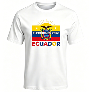 Camiseta de Campaña Elecciones 2026 de Ecuador, Personalizada con la Bandera de Ecuador, Estampado del Escudo de Armas, Poliéster, Camiseta Promocional Electoral - Product Image 2