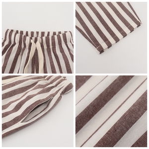 Pantaloni per Bambini e Bambine 2025 Nuovi 100% Cotone Casual Larghi a Righe con Elastico in Vita per l'Estate - Product Image 3