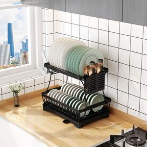 Estante de Drenaje Doble de Acero Inoxidable CXT661 para Utensilios de Cocina, Estante Doméstico para Almacenamiento al por Mayor - Product Image 6