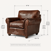 Fauteuil Club Vintage en Cuir Vieilli avec Accoudoirs Roulés Classiques pour Salon de Villa – Fabricant de Meubles Personnalisés