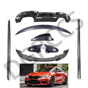 For M2 F87 Carbon Fiber Spoiler Front Lip Rear Diffuser <b>Mirror</b> Shark Fin Side Skirts - Product Image 1