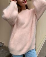 Suéter RUIQUWIN para Mujer, Otoño Invierno, Estilo Vintage, Suave, de Nailon/Acrílico, Secado Rápido, Estilo Holgado, Tejido de Punto, Versátil, Transpirable