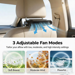 Seat Car Fan <b>USB</b> Plug-in 3 Windshield Rear Pillow <b>Heat</b> Dissipation Rear Seat Fan Suitable for Various Cars - Product Image 4