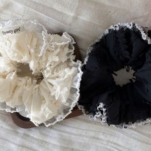 Coleteros Grandes Elásticos con Encaje Estilo Ballet, Lazos Dulces para Moño, Bandas Elásticas para el Cabello de Alta Elasticidad, Accesorios para el Cabello de Niñas, Scrunchie - Product Image 4