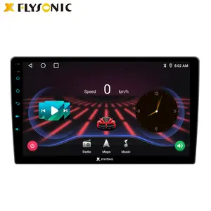 Flysonic — 100% d'origine pour système Android, écran tactile 9 "universel, caisson de basses, miroir Link, Wifi, GPS, moniteur vidéo de voiture, 2 Din