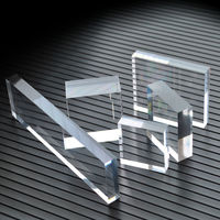 Plaque personnalisée transparente en plexiglas acrylique contre-signe blocs Riser Cube