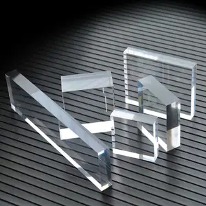 Cube de blocs acryliques en plexiglas cristal transparent personnalisé pour minéraux et présentoir à cristaux avec logo imprimé