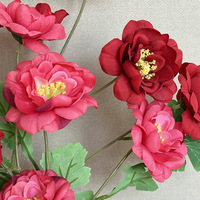 Bouquet de pivoines artificielles à 5 têtes, fleurs de pivoine en soie pour la décoration de mariage et de la maison