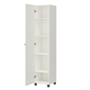 ISO9001 BSCI Factory Direct Fluted 16" Wide 1 Door Storage Cabinet in White, Simple Engineered Wood Utility - Product Image 2