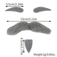 VARKAGE Lot de 2 moustaches, sourcils et fausses barbes autocollantes, amusantes, style années 80, noires, pour enfants, Halloween, Noël, fête d'anniversaire