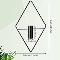 2 Paket Rak Bunga Geometris Berbentuk Berlian dari Besi Tempa Art Deco Ramah Lingkungan untuk Dinding, Gantungan Vas untuk Dekorasi Rumah dan Teras