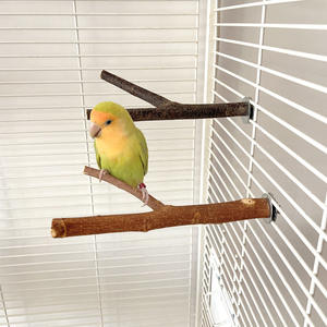 Çevre dostu ahşap yuvarlak papağan kuş oyuncak Log ağaç dalı standı kapalı açık kullanım için tünek ile her mevsim - Product Image 4