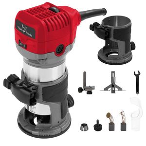 Fresadora Eléctrica Portátil <span class=keywords><strong>de</strong></span> Velocidad Variable <span class=keywords><strong>de</strong></span> 230V y 710W, con Mandril <span class=keywords><strong>de</strong></span> 1/4" y 3/8", <span class=keywords><strong>Kit</strong></span> <span class=keywords><strong>de</strong></span> Fresadora para Madera con Juego <span class=keywords><strong>de</strong></span> Brocas para Trabajos en Madera - Product Image 5