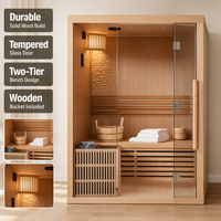 Estufa de Sauna Ecológica de Infrarrojos Lejanos de Espectro Completo, de Madera Maciza de Hemlock, para Interiores, Moderna, Ideal para Villas y Apartamentos, para 2 Personas, Bajo EMF
