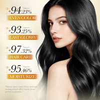 Teinture capillaire noire à l'essence de riz BIOAOUA en marque propre, 25 ml, couvre les cheveux blancs, couleur longue durée, crème colorante facile à appliquer, vente en gros