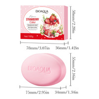 BIOAQUA Savon Moussant Nuageux Macaron Fraise 100g - pH 6.5 Doux, Nettoyage en Profondeur à 97%, Parfum Sucré 24H, Sans Alcool ni Javel