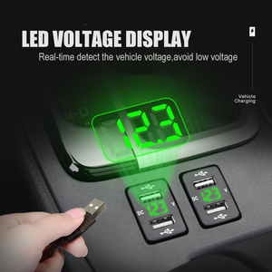 <span class=keywords><strong>Prise</strong></span> USB à affichage de tension LED 4.2A 12-24V à double port pour montage sur panneau, pour voiture, bus, bateau, camping-car - Product Image 2
