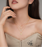 Collier Pendentif Ovale en Opale en Argent Sterling S925 pour Femme, Chaîne Claviculaire à Monture Irrégulière, Design Forme Organique, Bijou Anti-ternissement