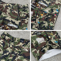 Shorts Bermuda amples en jean camouflage pour homme – Short cargo 3/4 personnalisé pour l'été