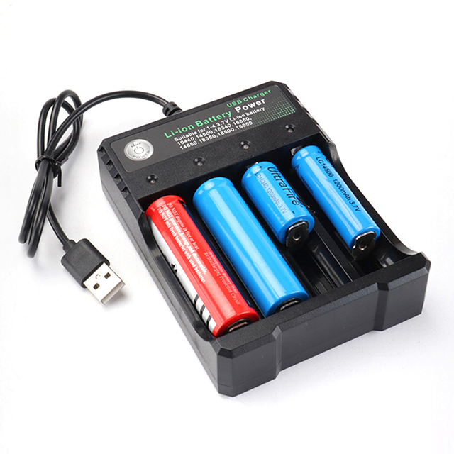 18650 Li-ion Battery Charge Lithium 4 Slits Smart Battery Player Speaker Toy USB Fast Charging 4 Grooves Separate Charges CE FCC