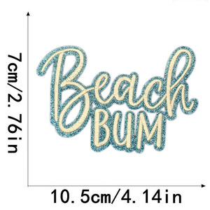 Plage Bum Wifey Laissez-<span class=keywords><strong>les</strong></span> Anneau Chapeau Patch Fer sur Patchs Brodés pour DIY Vêtements Chapeaux Sacs À Dos Sacs À Main Portefeuilles Décoration - Product Image 6