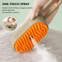 Brosse de toilettage vapeur en silicone rechargeable et sûre pour animaux de compagnie, peigne démêlant en plastique souple pour chiens et chats à poils longs ou courts