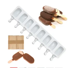 DIY果汁冰盒机冰盘冰棒模具烘焙8孔硅胶冰淇淋硅胶模具