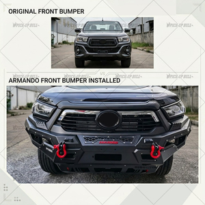 Nuevo Parachoques Delantero Reforzado de Acero <span class=keywords><strong>Armando</strong></span> para Hilux Revo Rocco 2016-2025 con Luces LED, Soporte para Cabrestante, Accesorios Todoterreno, Negro - Product Image 3