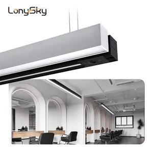 Sistem pencahayaan linear led aluminium linkable pencahayaan tinggi komersial modern