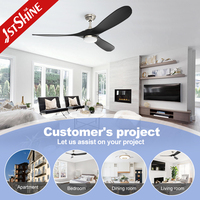 Ventilador de Techo 1stshine de 60 Pulgadas con Aspas de Madera Sólida, Diseño Moderno Profesional, Motor DC, Luz LED, Venta Directa de Fábrica, para Hogar Inteligente