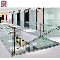 WANJIA Hersteller Einfaches Design Außen-Glas-Balkongeländer Handläufe Aluminium-Geländer
