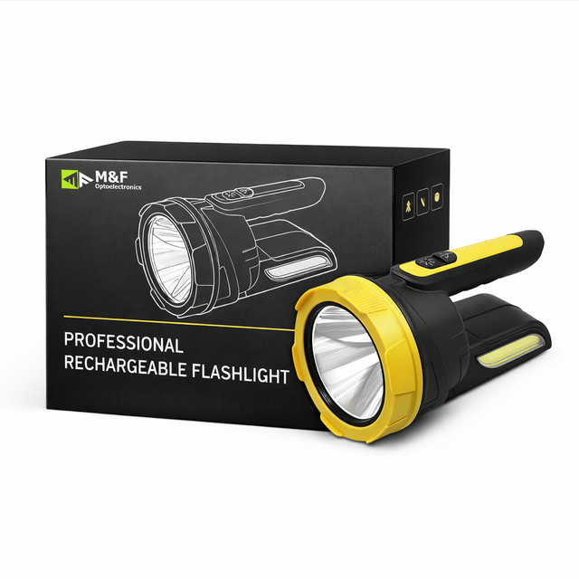 High Lumen Rechargeable Flashlight, Portable Handheld Spotlight with Side Light USB Charging Heavy Duty Work Light for Emergency