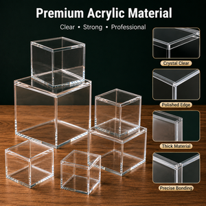 Scatola in Acrilico Trasparente Personalizzata, Contenitore Cubo per Esposizione, Cajas De Acrilico, Personalizzazione di LOGO, Dimensioni, Forma e Colore - Product Image 4
