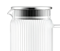 Carafe à eau en verre borosilicate haute résistance, grande capacité, design classique, écologique, avec couvercle