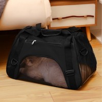 Sac de transport pliable et élégant pour animaux de compagnie, en tissu Oxford avec fermeture éclair, portable, à porter à la main ou en bandoulière, pour chats et petits chiens