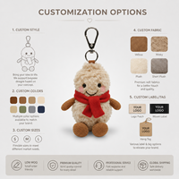 Peluche personnalisée mignonne en forme de cacahuète, en coton PP, rembourrée en polyester, douce, pour la promotion créative de la marque