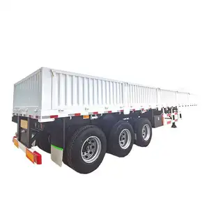 새로운 3 차축 세미 트레일러 60 톤 적재 용량 스틸 소재 12R22.5 타이어 화물 트레일러