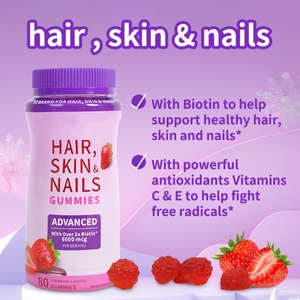 Gomitas de Biotina 6000mcg para Cabello, Piel y Uñas para Adultos, Suplementos de Vitamina C y E para un Cabello Hermoso, una Piel Radiante y Uñas Saludables - Product Image 3