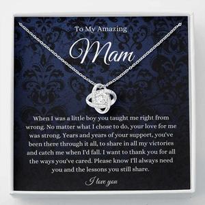 UIONEN Vente en gros Collier Nœud d'amour « À ma Maman Incroyable » avec carte personnalisée, plaqué platine, cadeau Fête des Mères, faible MOQ, OEM ODM - Product Image 5